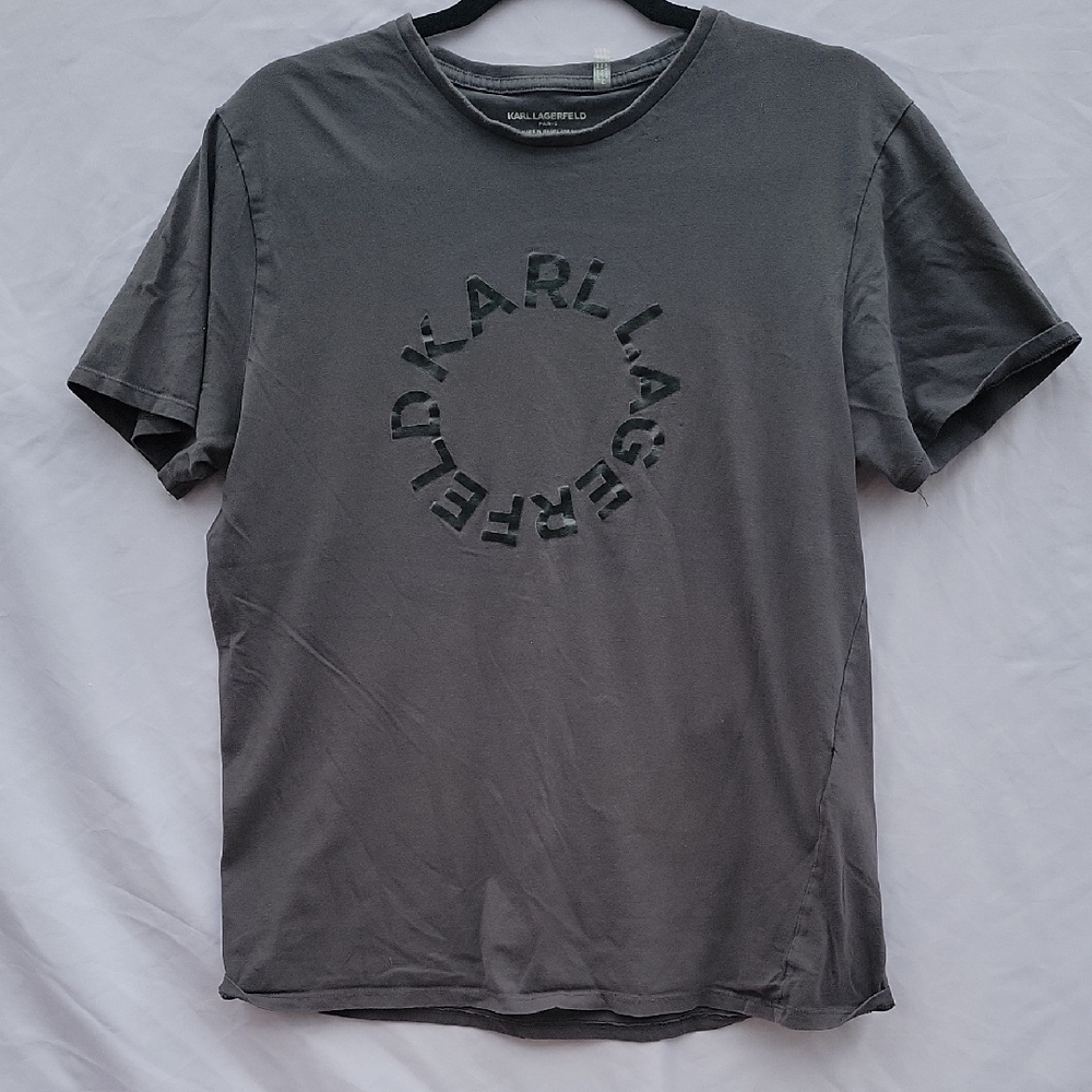 Karl Lagerfeld Charcoal Gray Short Sleeve Tee